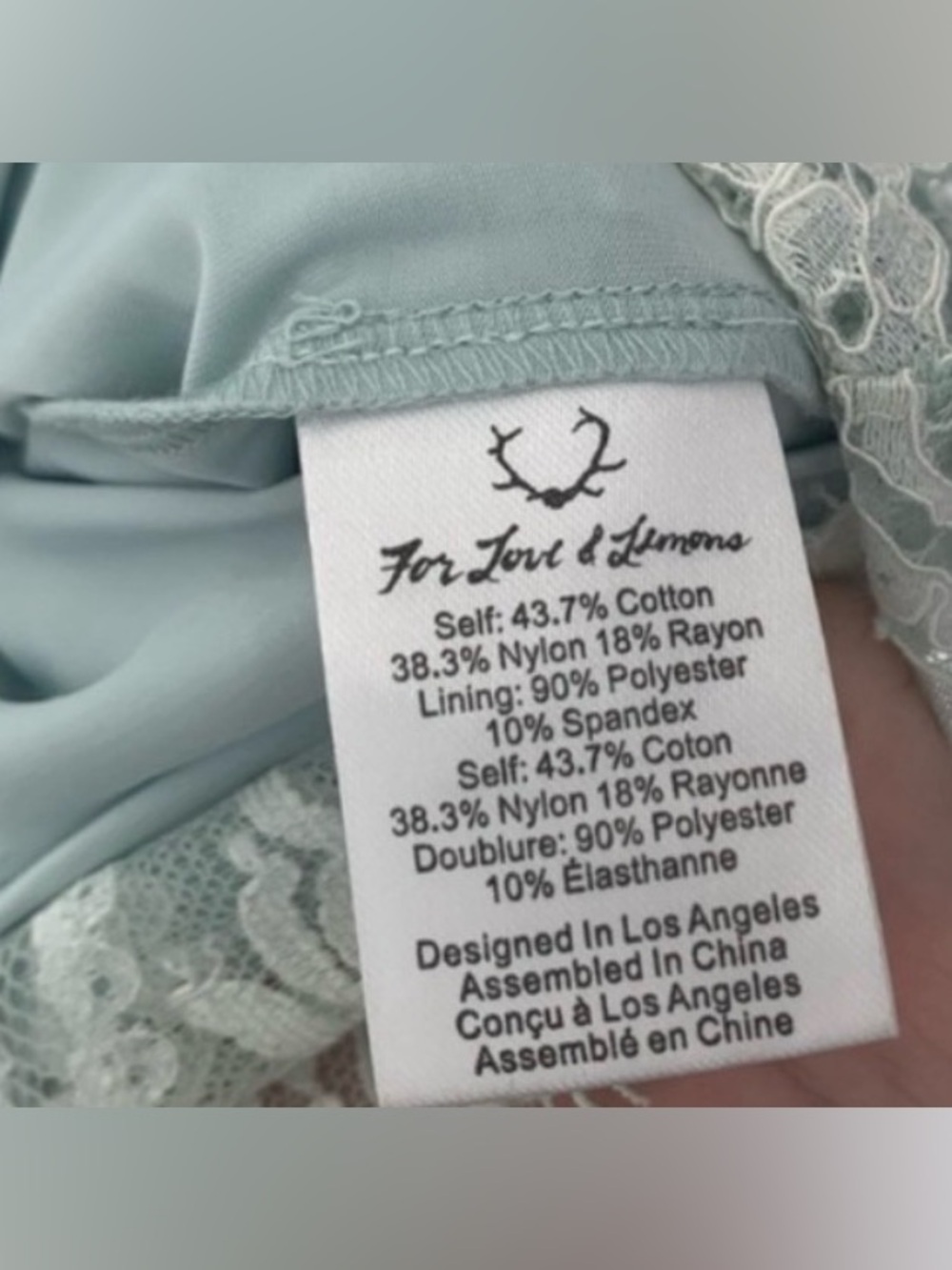 For love and lemons Light Lace  Blue Romper XS - Picture 4 of 10